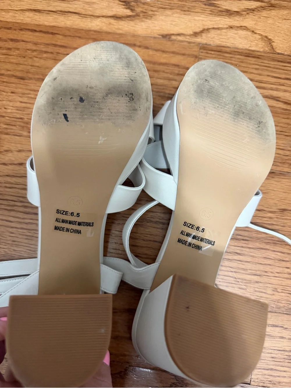 Lulu's Ivory Platform Ankle-Strap Block Heels